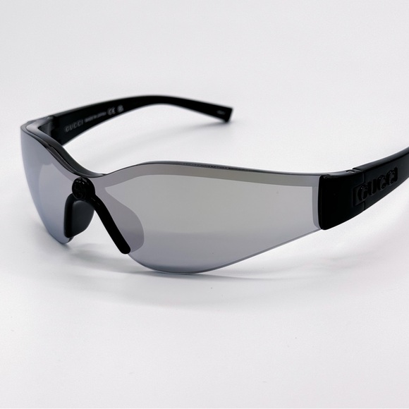 NEW GUCCI GG1651S 004 MASK BLACK SILVER UNISEX SUNGLASSES GUCCI - Picture 5 of 10